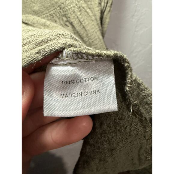 Princess Polly army green gauzy button flowy tank top womens 2 fairy cottagecore - Picture 5 of 9